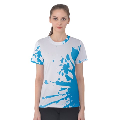 Blue Stain Spot Paint Women s Cotton Teecotton Tee by Mariart