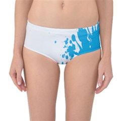 Blue Stain Spot Paint Mid-waist Bikini Bottoms by Mariart