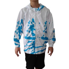 Blue Stain Spot Paint Hooded Wind Breaker (kids)