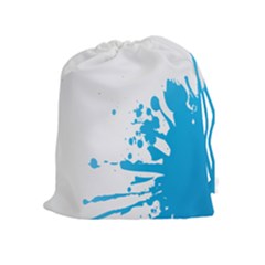 Blue Stain Spot Paint Drawstring Pouches (extra Large)