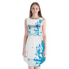 Blue Stain Spot Paint Sleeveless Chiffon Dress   by Mariart