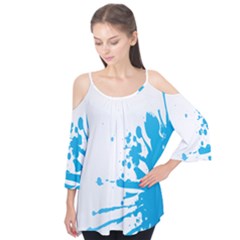 Blue Stain Spot Paint Flutter Tees