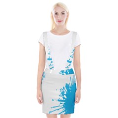 Blue Stain Spot Paint Braces Suspender Skirt by Mariart