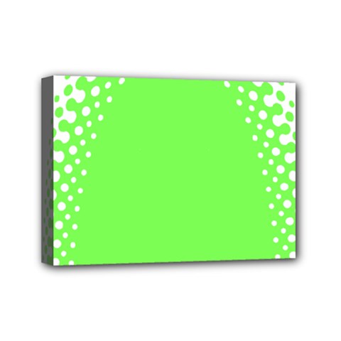 Bubble Polka Circle Green Mini Canvas 7  X 5  by Mariart