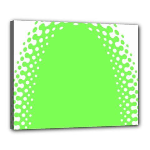 Bubble Polka Circle Green Canvas 20  X 16  by Mariart