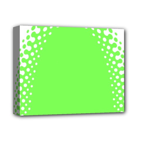 Bubble Polka Circle Green Deluxe Canvas 14  X 11  by Mariart