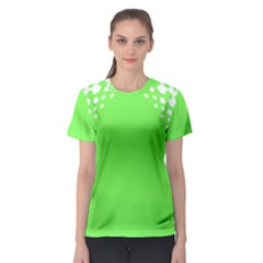 Bubble Polka Circle Green Women s Sport Mesh Tee