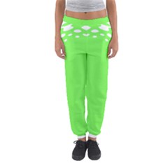 Bubble Polka Circle Green Women s Jogger Sweatpants by Mariart