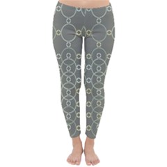 Circles Grey Polka Classic Winter Leggings by Mariart