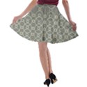 Circles Grey Polka A-line Skater Skirt View2