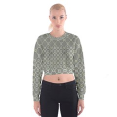 Circles Grey Polka Cropped Sweatshirt by Mariart