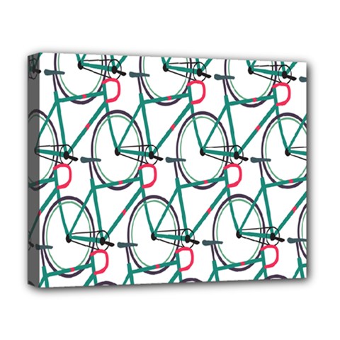 Bicycle Cycling Bike Green Sport Deluxe Canvas 20  X 16   by Mariart