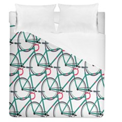 Bicycle Cycling Bike Green Sport Duvet Cover (queen Size) by Mariart