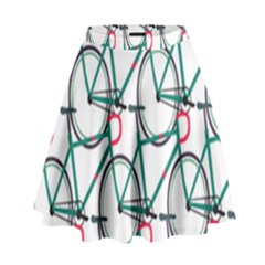 Bicycle Cycling Bike Green Sport High Waist Skirt by Mariart