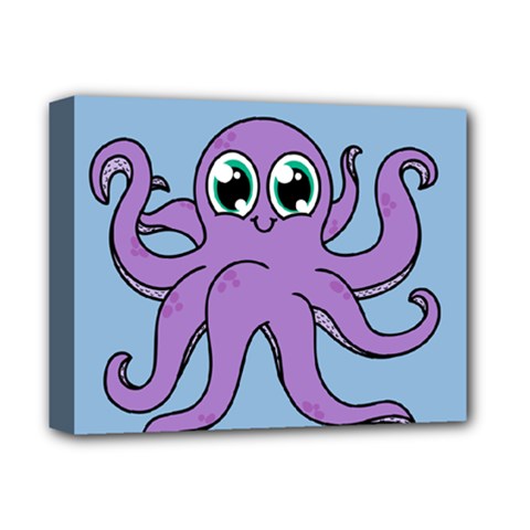 Colorful Cartoon Octopuses Pattern Fear Animals Sea Purple Deluxe Canvas 14  X 11  by Mariart