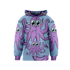 Colorful Cartoon Octopuses Pattern Fear Animals Sea Purple Kids  Zipper Hoodie by Mariart