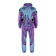 Colorful Cartoon Octopuses Pattern Fear Animals Sea Purple Hooded Jumpsuit (kids) by Mariart