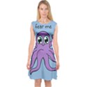 Colorful Cartoon Octopuses Pattern Fear Animals Sea Purple Capsleeve Midi Dress View1