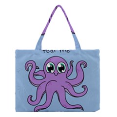 Colorful Cartoon Octopuses Pattern Fear Animals Sea Purple Medium Tote Bag by Mariart