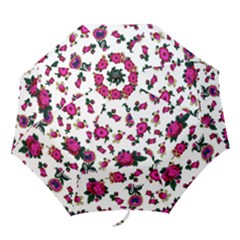 Crown Red Flower Floral Calm Rose Sunflower White Folding Umbrellas by Mariart