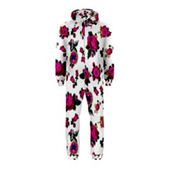 Crown Red Flower Floral Calm Rose Sunflower White Hooded Jumpsuit (kids) by Mariart