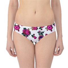 Crown Red Flower Floral Calm Rose Sunflower White Hipster Bikini Bottoms by Mariart