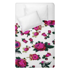 Crown Red Flower Floral Calm Rose Sunflower White Duvet Cover Double Side (single Size) by Mariart