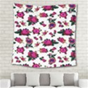 Crown Red Flower Floral Calm Rose Sunflower White Square Tapestry (Large) View2