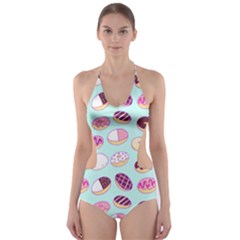 Donut Jelly Bread Sweet Cut-out One Piece Swimsuit by Mariart