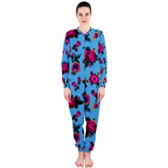 Crown Red Flower Floral Calm Rose Sunflower Onepiece Jumpsuit (ladies)  by Mariart