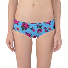 Crown Red Flower Floral Calm Rose Sunflower Classic Bikini Bottoms by Mariart