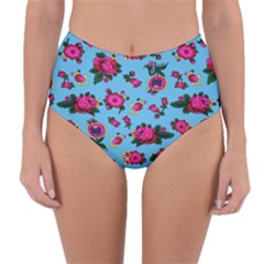 Crown Red Flower Floral Calm Rose Sunflower Reversible High-waist Bikini Bottoms by Mariart