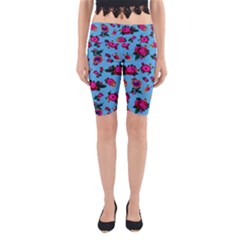 Crown Red Flower Floral Calm Rose Sunflower Yoga Cropped Leggings