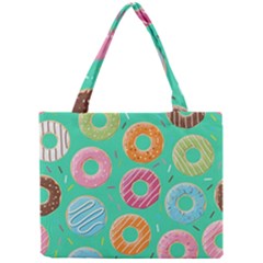 Doughnut Bread Donuts Green Mini Tote Bag by Mariart