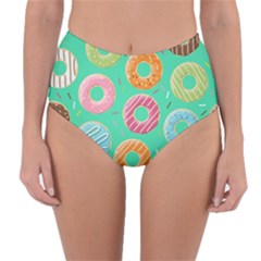 Doughnut Bread Donuts Green Reversible High-waist Bikini Bottoms