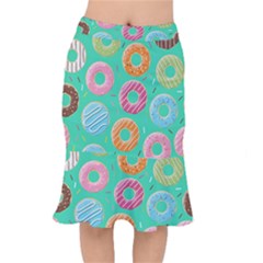 Doughnut Bread Donuts Green Mermaid Skirt