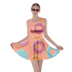 Doughnut Bread Donuts Orange Skater Dress by Mariart