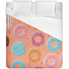 Doughnut Bread Donuts Orange Duvet Cover (california King Size) by Mariart