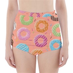 Doughnut Bread Donuts Orange High-waisted Bikini Bottoms