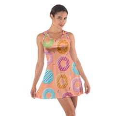 Doughnut Bread Donuts Orange Cotton Racerback Dress by Mariart