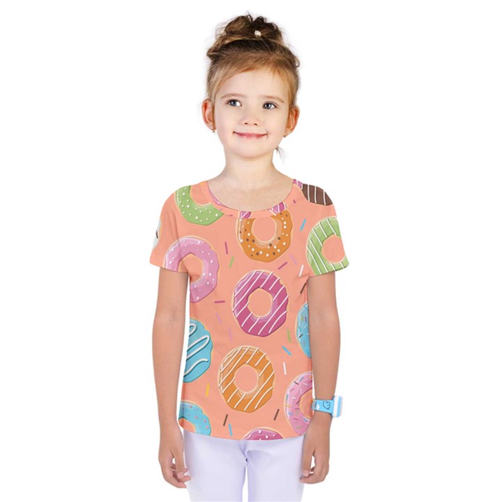 Doughnut Bread Donuts Orange Kids  One Piece Tee