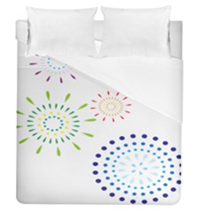 Fireworks Illustrations Fire Partty Polka Duvet Cover (queen Size) by Mariart