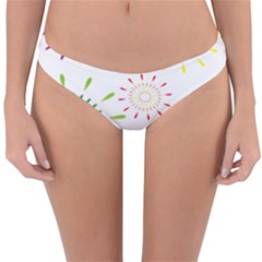 Fireworks Illustrations Fire Partty Polka Reversible Hipster Bikini Bottoms