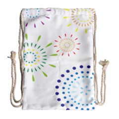 Fireworks Illustrations Fire Partty Polka Drawstring Bag (large) by Mariart