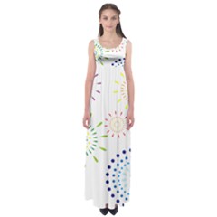 Fireworks Illustrations Fire Partty Polka Empire Waist Maxi Dress by Mariart