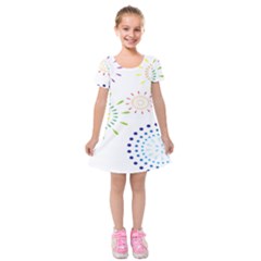 Fireworks Illustrations Fire Partty Polka Kids  Short Sleeve Velvet Dress by Mariart