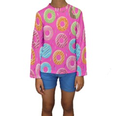 Doughnut Bread Donuts Pink Kids  Long Sleeve Swimwear by Mariart