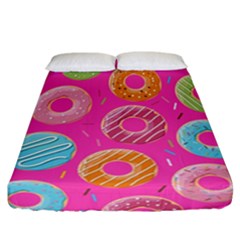 Doughnut Bread Donuts Pink Fitted Sheet (california King Size)