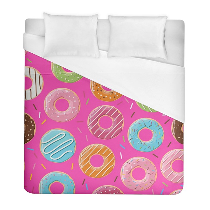 Doughnut Bread Donuts Pink Duvet Cover (Full/ Double Size)