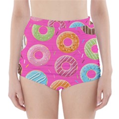 Doughnut Bread Donuts Pink High-waisted Bikini Bottoms